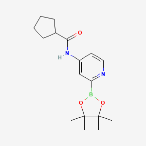 molecular formula C17H25BN2O3 B14778194 N-[2-(4,4,5,5-tetramethyl-1,3,2-dioxaborolan-2-yl)pyridin-4-yl]cyclopentanecarboxamide 