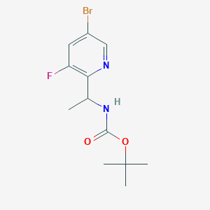 molecular formula C12H16BrFN2O2 B14778208 tert-butyl N-[(1R)-1-(5-bromo-3-fluoropyridin-2-yl)ethyl]carbamate 