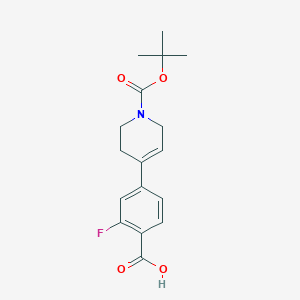 molecular formula C17H20FNO4 B1477821 4-(4-Carboxy-3-fluorophenyl)-3,6-dihydro-2H-pyridine-1-carboxylic acid tert-butyl ester CAS No. 1643153-49-4