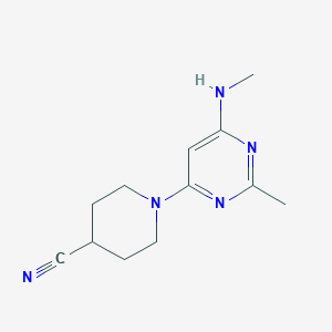 molecular formula C12H17N5 B1477826 1-(2-Methyl-6-(methylamino)pyrimidin-4-yl)piperidine-4-carbonitrile CAS No. 1904275-26-8