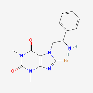 7-(2-Amino-2-phenylethyl)-8-bromo-1,3-dimethyl-1H-purine-2,6(3H,7H)-dione