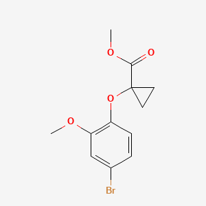 molecular formula C12H13BrO4 B1477829 1-(4-Bromo-2-methoxyphenoxy)-cyclopropanecarboxylic acid methyl ester CAS No. 1668584-76-6