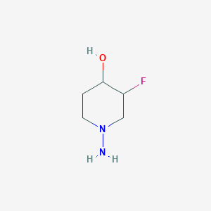 molecular formula C5H11FN2O B14778303 1-Amino-3-fluoropiperidin-4-ol 