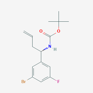 molecular formula C15H19BrFNO2 B1477834 S [1-(3-Bromo-5-fluorophenyl)-but-3-enyl]-carbamic acid tert-butyl ester CAS No. 1802430-97-2