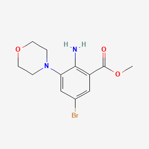 molecular formula C12H15BrN2O3 B1477837 Methyl 2-amino-5-bromo-3-morpholinobenzoate CAS No. 1631034-66-6