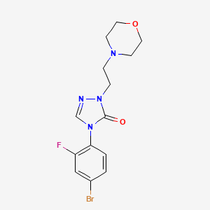 molecular formula C14H16BrFN4O2 B1477846 4-(4-Bromo-2-fluorophenyl)-2-(2-morpholin-4-yl-ethyl)-2,4-dihydro-[1,2,4]triazol-3-one CAS No. 1632497-72-3