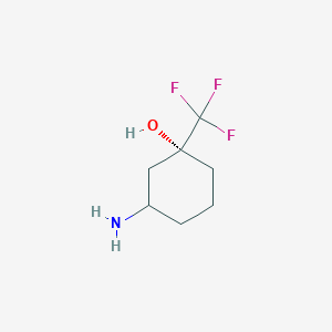 molecular formula C7H12F3NO B14778532 (1R)-3-amino-1-(trifluoromethyl)cyclohexan-1-ol 