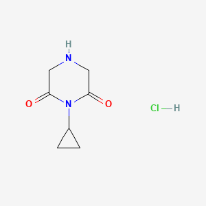 molecular formula C7H11ClN2O2 B1477854 1-Cyclopropyl-2,6-piperazinedione HCl CAS No. 1422343-99-4