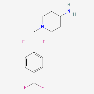 molecular formula C14H18F4N2 B1477857 1-(2-(4-(Difluoromethyl)phenyl)-2,2-difluoroethyl)piperidin-4-amine CAS No. 1886990-19-7