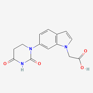 molecular formula C14H13N3O4 B14778584 2-[6-(2,4-Dioxohexahydropyrimidin-1-yl)indol-1-yl]acetic acid 