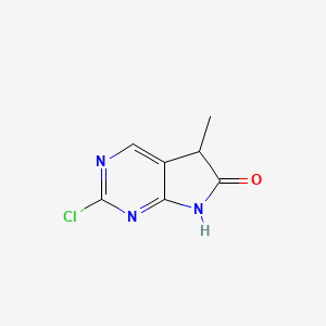 molecular formula C7H6ClN3O B1477863 2-chloro-5-methyl-5H,6H,7H-pyrrolo[2,3-d]pyrimidin-6-one CAS No. 1638767-37-9