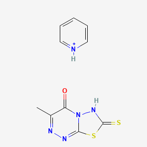 molecular formula C10H10N5OS2+ B14778729 3-methyl-7-sulfanylidene-6H-[1,3,4]thiadiazolo[2,3-c][1,2,4]triazin-4-one;pyridin-1-ium 