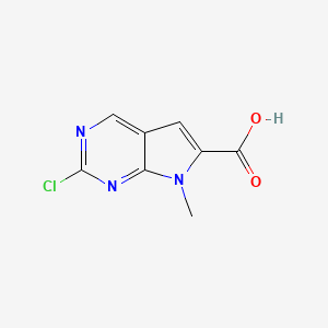 molecular formula C8H6ClN3O2 B1477875 2-Chlor-7-methyl-7H-pyrrolo[2,3-d]pyrimidin-6-carbonsäure CAS No. 1638767-99-3