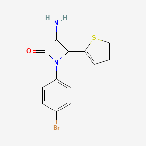 molecular formula C13H11BrN2OS B14778763 3-Amino-1-(4-bromophenyl)-4-(thiophen-2-yl)azetidin-2-one 