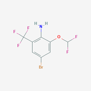 molecular formula C8H5BrF5NO B1477877 4-Bromo-2-(difluoromethoxy)-6-(trifluoromethyl)aniline CAS No. 1807076-54-5