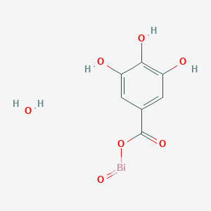 molecular formula C7H7BiO7 B14778831 Basic bismuth gallate; Bismuth gallate, basic; Bismuth(III) subgallate; Dermatol; Devrom 