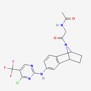 N-[2-[4-[[4-chloro-5-(trifluoromethyl)pyrimidin-2-yl]amino]-11-azatricyclo[6.2.1.02,7]undeca-2(7),3,5-trien-11-yl]-2-oxoethyl]acetamide