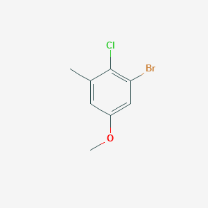 molecular formula C8H8BrClO B14778875 1-Bromo-2-chloro-5-methoxy-3-methylbenzene 