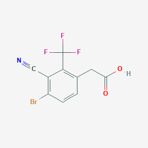 molecular formula C10H5BrF3NO2 B1477891 2-[4-Bromo-3-cyano-2-(trifluoromethyl)phenyl]acetic acid CAS No. 1805585-16-3