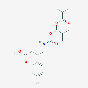 3-(4-Chlorophenyl)-4-[[2-methyl-1-(2-methylpropanoyloxy)propoxy]carbonylamino]butanoic acid