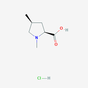 molecular formula C7H14ClNO2 B1477894 (2S,4S)-1,4-dimethylpyrrolidine-2-carboxylic acid hydrochloride CAS No. 6734-42-5