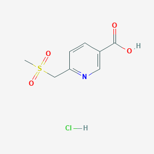 molecular formula C8H10ClNO4S B1477895 6-((Methylsulfonyl)methyl)nicotinic acid hydrochloride CAS No. 597562-49-7