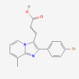 molecular formula C17H13BrN2O2 B14778950 3-[2-(4-Bromophenyl)-8-methylimidazo[1,2-a]pyridin-3-yl]prop-2-enoic acid 