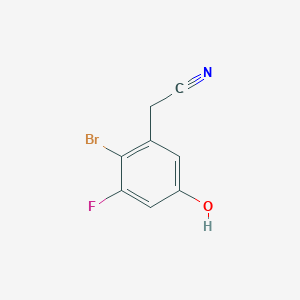 molecular formula C8H5BrFNO B1477902 2-(2-Bromo-3-fluoro-5-hydroxyphenyl)acetonitrile CAS No. 1805029-98-4