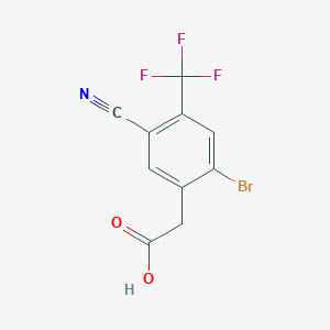 molecular formula C10H5BrF3NO2 B1477906 2-[2-Bromo-5-cyano-4-(trifluoromethyl)phenyl]acetic acid CAS No. 1805187-36-3