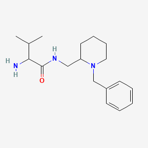 molecular formula C18H29N3O B14779126 2-Amino-N-(((S)-1-benzylpiperidin-2-yl)methyl)-3-methylbutanamide 