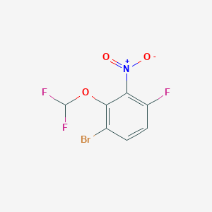 molecular formula C7H3BrF3NO3 B1477913 1-Bromo-2-difluoromethoxy-4-fluoro-3-nitrobenzene CAS No. 1804909-96-3