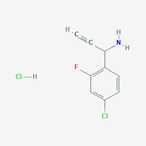 molecular formula C9H8Cl2FN B1477929 1-(4-氯-2-氟苯基)丙-2-炔-1-胺盐酸盐 CAS No. 1803611-88-2