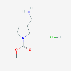 molecular formula C7H15ClN2O2 B1477932 Methyl 3-(aminomethyl)pyrrolidine-1-carboxylate hydrochloride CAS No. 1803612-29-4