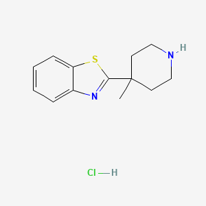 molecular formula C13H17ClN2S B1477933 2-(4-Methylpiperidin-4-yl)-1,3-benzothiazole hydrochloride CAS No. 1803604-60-5