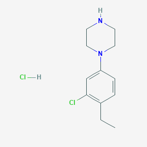 molecular formula C12H18Cl2N2 B1477935 1-(3-Chloro-4-ethylphenyl)piperazine hydrochloride CAS No. 1803588-14-8