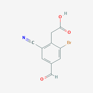 molecular formula C10H6BrNO3 B1477937 2-(2-Bromo-6-cyano-4-formylphenyl)acetic acid CAS No. 1805407-57-1