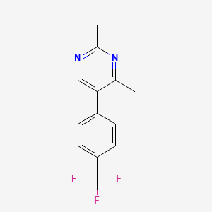 molecular formula C13H11F3N2 B1477940 2,4-Dimethyl-5-(4-(trifluoromethyl)phenyl)pyrimidine CAS No. 1261758-67-1