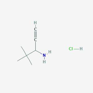molecular formula C7H14ClN B1477941 4,4-二甲基戊-1-炔-3-胺盐酸盐 CAS No. 1803604-27-4