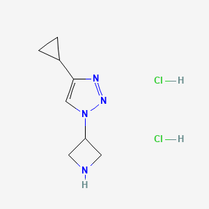 molecular formula C8H14Cl2N4 B1477945 1-(氮杂环丁-3-基)-4-环丙基-1H-1,2,3-三唑二盐酸盐 CAS No. 2034157-00-9