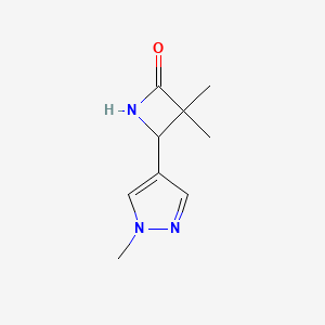 molecular formula C9H13N3O B1477952 3,3-Dimethyl-4-(1-Methyl-1H-pyrazol-4-yl)azetidin-2-on CAS No. 1803599-52-1