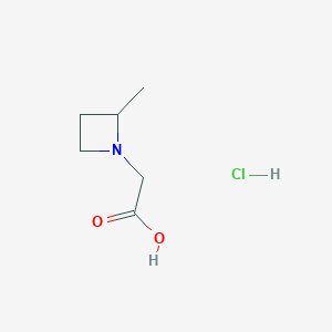 molecular formula C6H12ClNO2 B1477960 2-(2-Methylazetidin-1-yl)acetic acid hydrochloride CAS No. 1803601-98-0