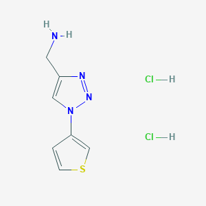 molecular formula C7H10Cl2N4S B1477964 [1-(thiophen-3-yl)-1H-1,2,3-triazol-4-yl]methanamine dihydrochloride CAS No. 1949836-90-1