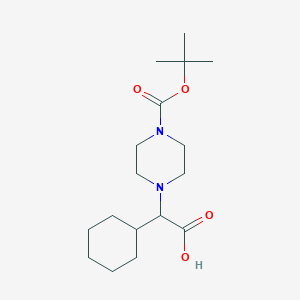 molecular formula C17H30N2O4 B14779652 2-(4-Tert-butoxycarbonylpiperazin-1-yl)-2-cyclohexyl-acetic acid 