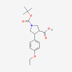 molecular formula C18H25NO5 B1477966 1-(Tert-butoxycarbonyl)-4-(4-ethoxyphenyl)pyrrolidine-3-carboxylic acid CAS No. 1366828-91-2