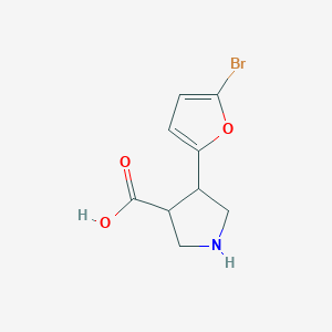 molecular formula C9H10BrNO3 B1477968 4-(5-溴呋喃-2-基)吡咯烷-3-羧酸 CAS No. 2097992-75-9