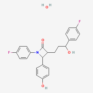 molecular formula C24H23F2NO4 B14779684 (3R,4S)-1-(4-fluorophenyl)-3-[(3S)-3-(4-fluorophenyl)-3-hydroxypropyl]-4-(4-hydroxyphenyl)azetidin-2-one hydrate 