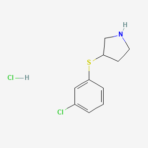 molecular formula C10H13Cl2NS B1477978 3-[(3-Chlorophenyl)sulfanyl]pyrrolidine hydrochloride CAS No. 1803602-21-2