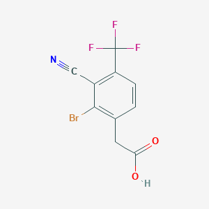 molecular formula C10H5BrF3NO2 B1477981 2-[2-Bromo-3-cyano-4-(trifluoromethyl)phenyl]acetic acid CAS No. 1805595-14-5