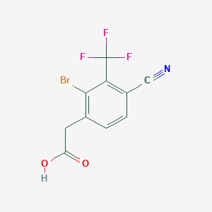 molecular formula C10H5BrF3NO2 B1477982 2-[2-Bromo-4-cyano-3-(trifluoromethyl)phenyl]acetic acid CAS No. 1807213-92-8