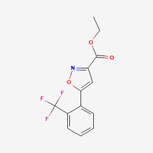 molecular formula C13H10F3NO3 B1477985 Ethyl 5-[2-(trifluoromethyl)phenyl]-1,2-oxazole-3-carboxylate CAS No. 1188056-68-9